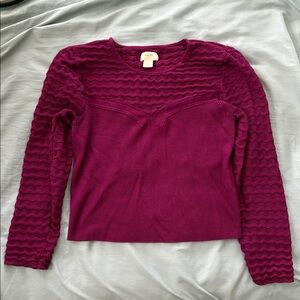 Maeve Plum Textured Knit Top